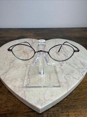 Titenium Round Metal Eyeglasses in Burgundy Made in Japan